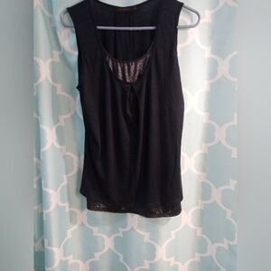 The Limited Black Lace Detail Tank Top